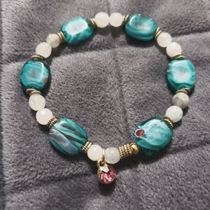 Turquoise & White Natural Stone Bracelet